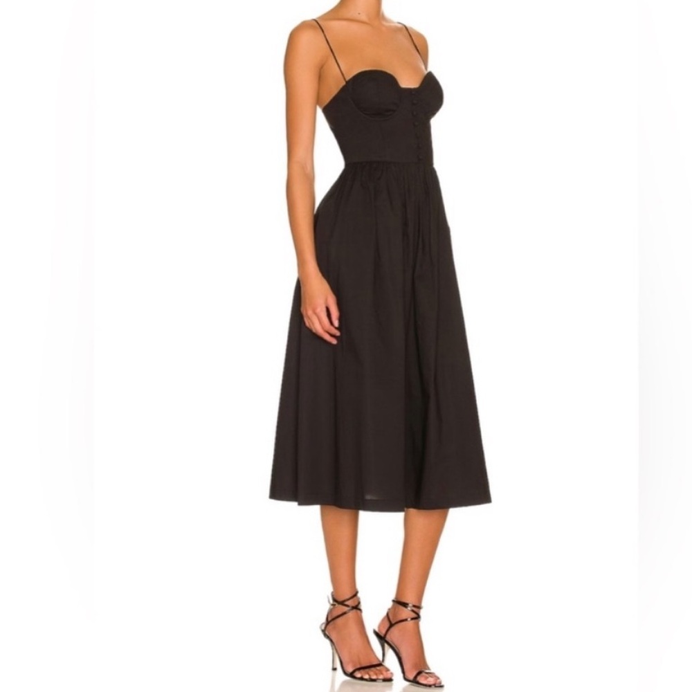 NEW NWT L'Academie The Sonia Midi Dress in Black